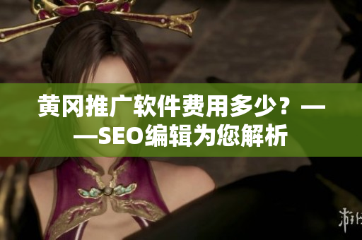 黄冈推广软件费用多少？——SEO编辑为您解析