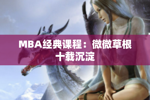 MBA经典课程：微微草根十载沉淀