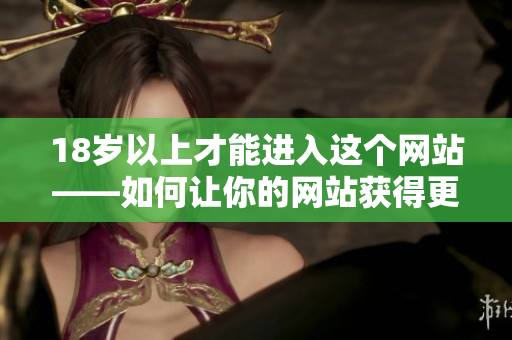 18岁以上才能进入这个网站——如何让你的网站获得更多流量