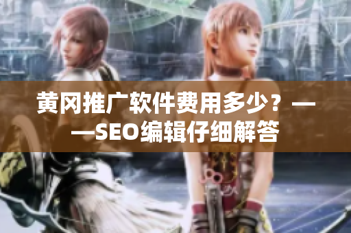 黄冈推广软件费用多少？——SEO编辑仔细解答