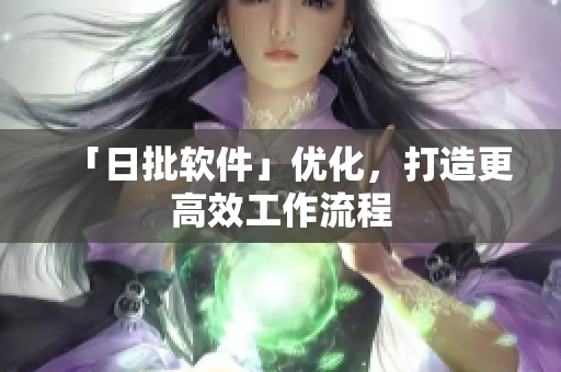 「日批软件」优化，打造更高效工作流程