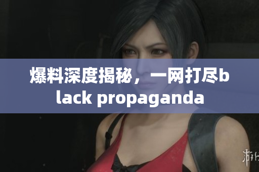 爆料深度揭秘，一网打尽black propaganda