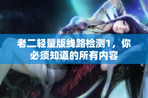 老二轻量版线路检测1，你必须知道的所有内容