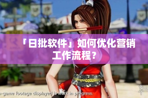 「日批软件」如何优化营销工作流程？