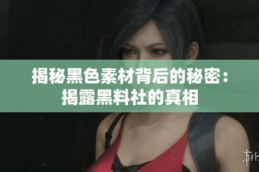 揭秘黑色素材背后的秘密：揭露黑料社的真相