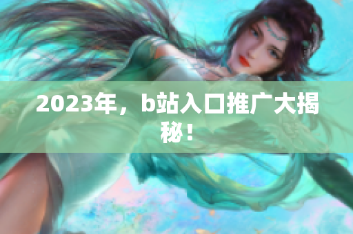 2023年，b站入口推广大揭秘！