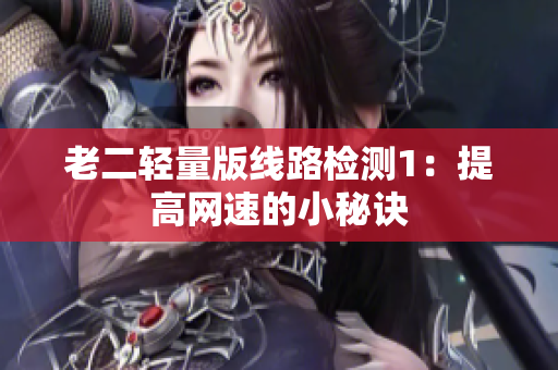 老二轻量版线路检测1：提高网速的小秘诀
