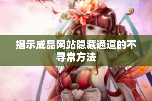 揭示成品网站隐藏通道的不寻常方法