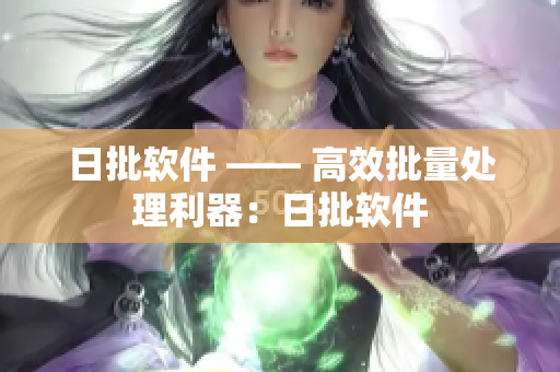 日批软件 —— 高效批量处理利器：日批软件