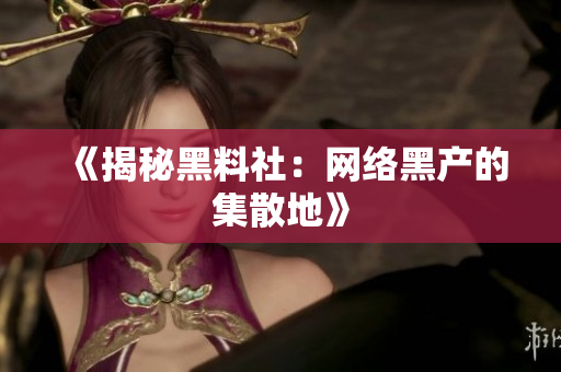 《揭秘黑料社：网络黑产的集散地》