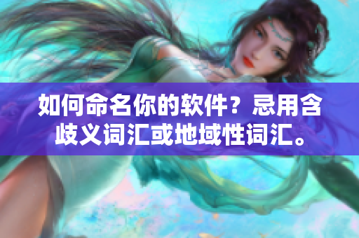 如何命名你的软件？忌用含歧义词汇或地域性词汇。