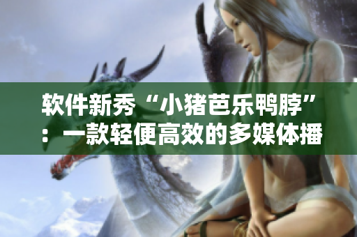 软件新秀“小猪芭乐鸭脖”：一款轻便高效的多媒体播放器
