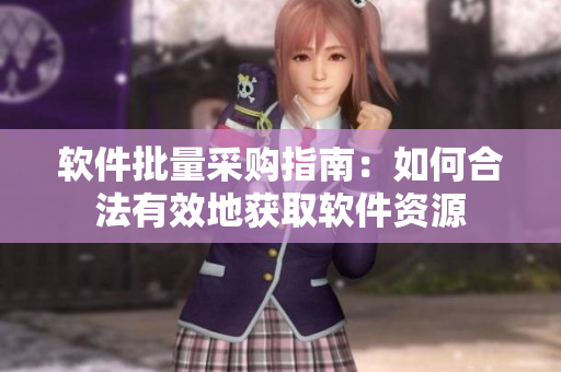 软件批量采购指南：如何合法有效地获取软件资源