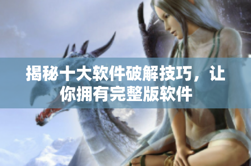 揭秘十大软件破解技巧，让你拥有完整版软件