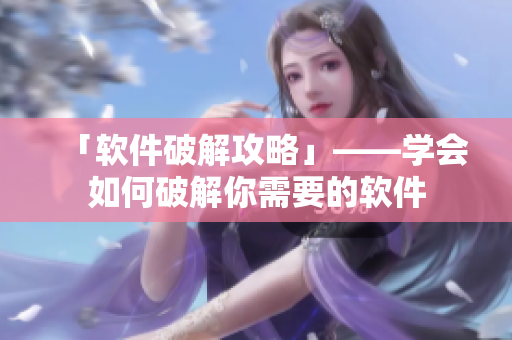 「软件破解攻略」——学会如何破解你需要的软件