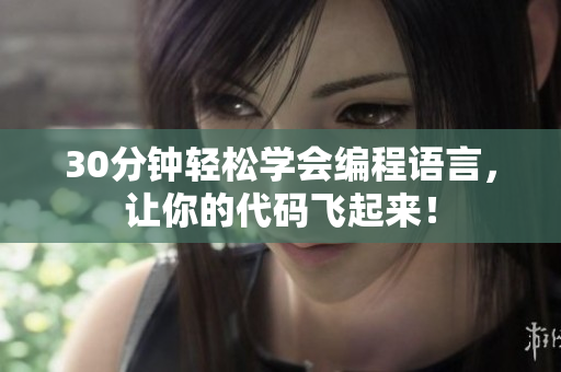 30分钟轻松学会编程语言，让你的代码飞起来！