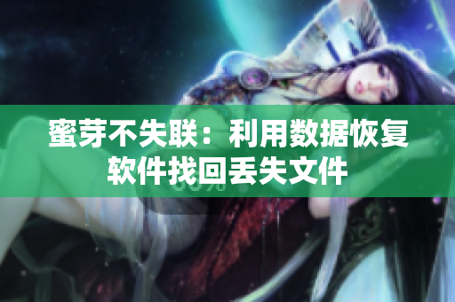 蜜芽不失联：利用数据恢复软件找回丢失文件