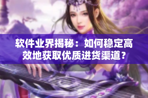 软件业界揭秘：如何稳定高效地获取优质进货渠道？