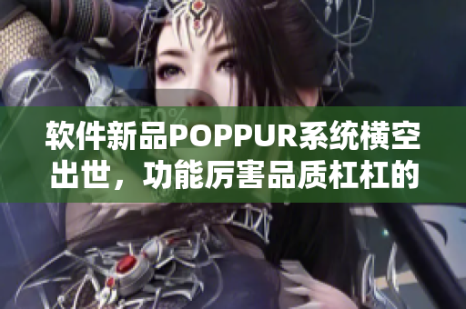 软件新品POPPUR系统横空出世，功能厉害品质杠杠的！