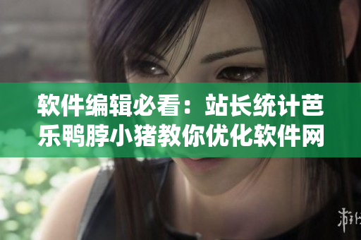 软件编辑必看：站长统计芭乐鸭脖小猪教你优化软件网站流量