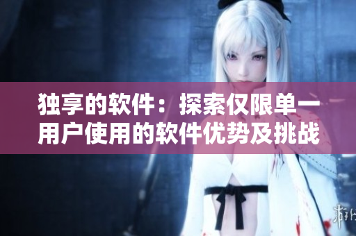独享的软件：探索仅限单一用户使用的软件优势及挑战