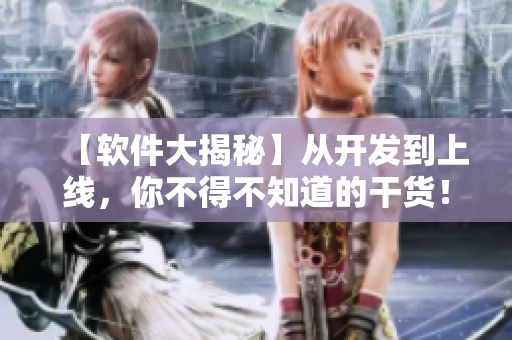 【软件大揭秘】从开发到上线，你不得不知道的干货！