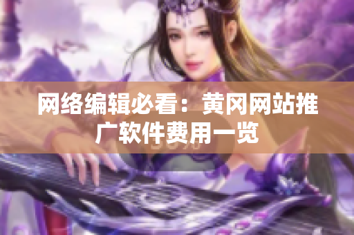 网络编辑必看：黄冈网站推广软件费用一览