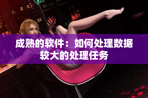 成熟的软件：如何处理数据较大的处理任务