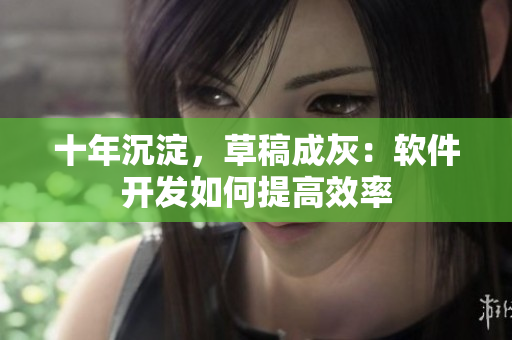 十年沉淀，草稿成灰：软件开发如何提高效率