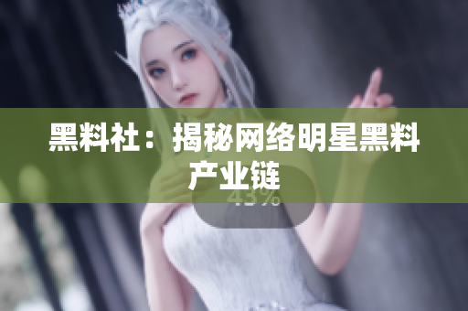 黑料社：揭秘网络明星黑料产业链